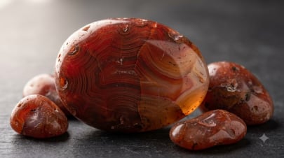 Red agate gemstone